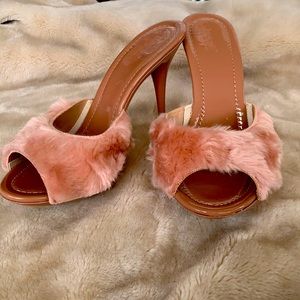 Dusty Pink Faux Fur Kitten 🐱 Heels